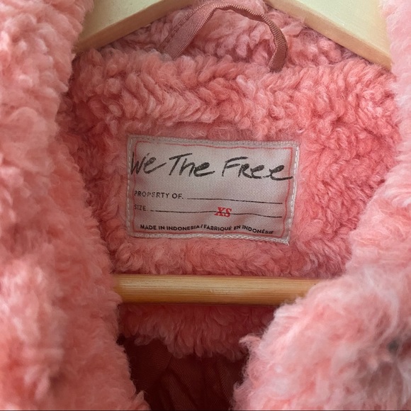 FREE PEOPLE CORAL TEDDY FAUX FUR JACKET NWT - Picture 7 of 10